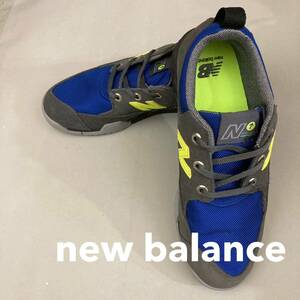 【新品未使用】ニューバランス New Balance スニーカー ローカット LOW シューズ 靴 紐 化学繊維 青 黒 ブルー ブラック 27.5cm @☆