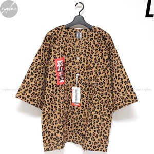 L 新品 WACKOMARIA BLACK EYE PATCH LEOPARD DABO SHIRT ワコマリア ブラックアイパッチ レオパード ダボ シャツ 豹柄 祭り 神輿 鯉口