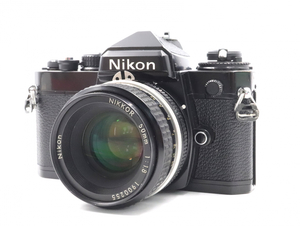 【ト長】Nikon ニコン FE フィルムカメラ 一眼レフカメラ NIKKOR 1:1.8 50mm ブラックボディ レンズ レトロ 当時物 IR639IOB24