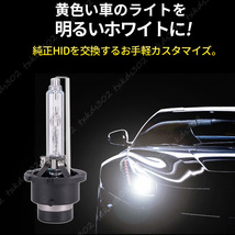 HID 純正 交換用 バルブ ヘッドライト 車検対応 2個 D4C D4S D4R 35W 6000K バーナー 12V 3500LM D4 HIDバルブ トヨタ スバル ダイハツ_画像2