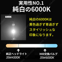 HID 純正 交換用 バルブ ヘッドライト 車検対応 2個 D4C D4S D4R 35W 6000K バーナー 12V 3500LM D4 HIDバルブ トヨタ スバル ダイハツ 2_画像4