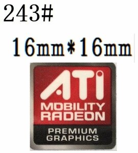 243# 【ATi MOBILITY RADEON 】エンブレムシール　■16*16㎜■ 条件付き送料無料