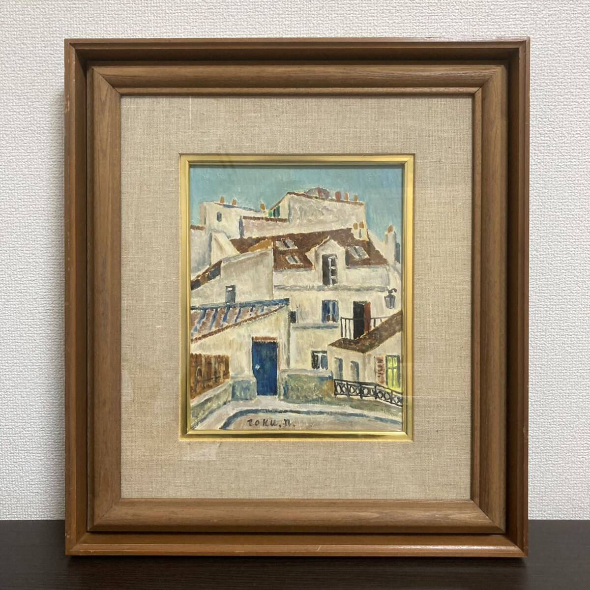 [Authentic Guarantee] Tokusaburo Nakamura Montmartre Oil Painting No. 3, autographed and endorsed, painting, oil painting, landscape, Painting, Oil painting, Nature, Landscape painting