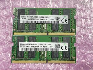 SK hynix PC4 2666V 16GB×2（32GB） ノートPC SO-DIMM DDR4.