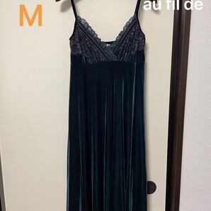 au fil de ベロア生地 ワンピース レディース セレモニー パーティー