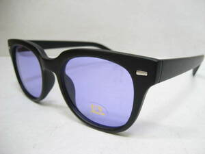 ウェリントン カラーレンズサングラス 2853 シルバー金具 メガネ 黒×紫 マットブラック ライトパープル