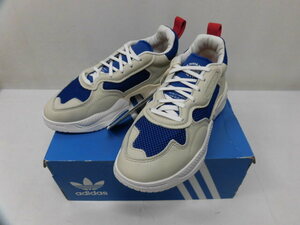 新品 定価17,600円 adidas アディダス SUPERCOURT RX EG6866 スニーカー シューズ スーパーコート SHELTTER グレー×ブルー BLU 青 24.5cm