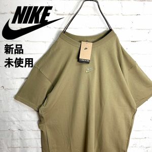 新品未使用タグ付き!!超希少 NIKE ナイキ 刺繍ロゴ センターロゴ カーキ ビッグ半袖 Tシャツ XL