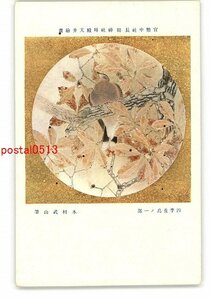 Art hand Auction XZE9603●Ceiling painting of the hall of worship of Nakashata Shrine, part of the four seasons, flowers and birds, brushed by Takeyama Kimura *There is some damage [postcard], antique, collection, miscellaneous goods, picture postcard