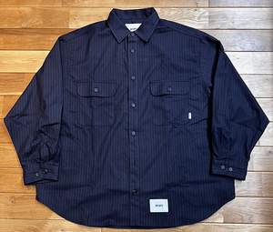 新品未使用 WTAPS WCPO 01 / LS / PLRA. TWILL. TEXTILE COLOR:NAVY SIZE:3 NO:232TQDT-SHM01 定価:38,500-税込