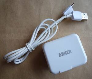 Anker アンカー　USB急速充電器　USB充電器　白　ホワイト　5V 2A 71AN10W USB-Cケーブル付き