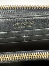 JIMMY CHOO ジミーチュウ ラウンドファスナー レザー 黒 ブラック 長財布 _画像8