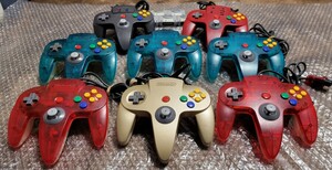 NINTENDO 64 任天堂 コントローラー NUS-005 ×６ ゴールド/スケルトン HC-739 アスキーパッド　asc-0901 コントローラパック NUS-004 ×5 