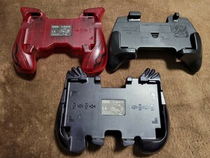 ニンテンドー3DS用 モンスターハンター4G拡張スライドパッド 3DS-211／3DS LL 対応 モンハン4 ハンティングギア ブラック/レッド　３個