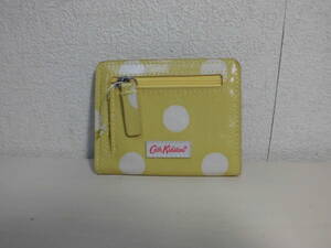 送料140円~ Cath Kidston キャスキッドソン パスケース カードケース 小銭入れ ドット イエロー コンパクト 