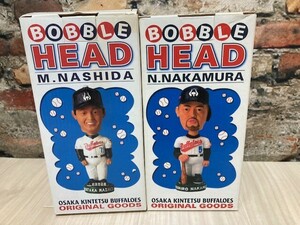 T BOBBLE HEAD 近鉄バファローズ　オリジナル　グッズ （ M.NASHIDA　梨田　N.NAKAMURA　中村 ）2個セット　フィギュア　人形　プロ野球