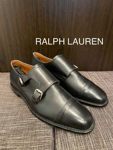 ラルフローレン アレンエドモンズ　レザーシューズ 革靴 ビジネスシューズ　ダブルモンク 黒 ポロラルフローレン USA