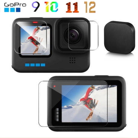 【国内発送・送料無料】GoPro12/GoPro11/GoPro10/GoPro9 対応ガラスフィルム　レンズカバー　セット　《PayPayフリマ対応》