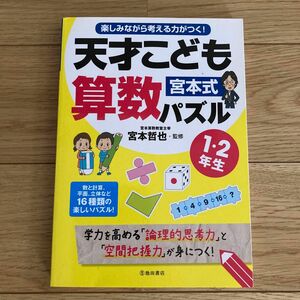 未使用　天才こども算数パズル　宮本式　1.2年生　論理的思考力　空間把握力　算数　数　計算　平面　立体　パズル　賢くなるパズル