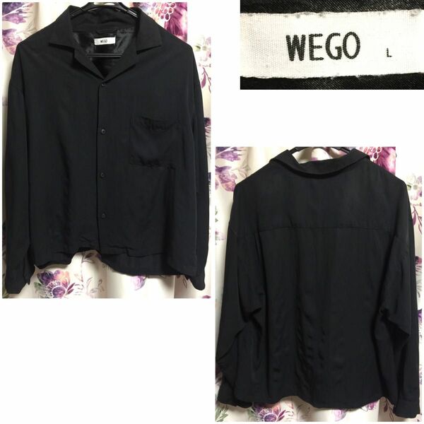 WEGO シャツ トップス 服 L 長袖 黒 ブラック