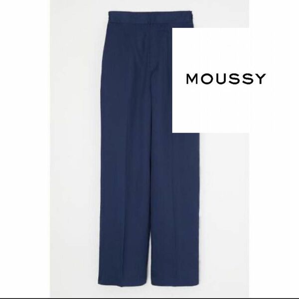 moussy マウジー サテンパンツ ネイビー