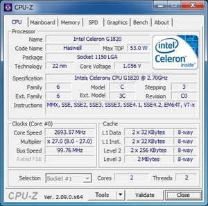 INTEL Celeron G1820 (2.70 GHz) LGA1150 ★中古正常品★ (2)