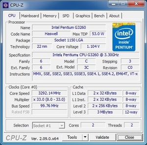 INTEL Pentium G3260 (3.30 GHz) LGA1150 ★中古正常品★