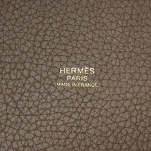 HERMES エルメス ピコタンロックMM ブラウン ゴールド金具 ハンドバッグ トリヨン レディース 中古_画像6