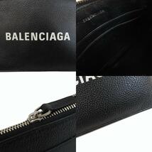 BALENCIAGA バレンシアガ 616015 ロゴ アクセサリーポーチ レザー レディース 中古_画像8