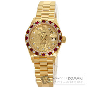 Rolex Rolex 69198G Datejust 10p Diamond Watch K18 Желтовое золото K18YG Diamond X Используемые дамы Ruby