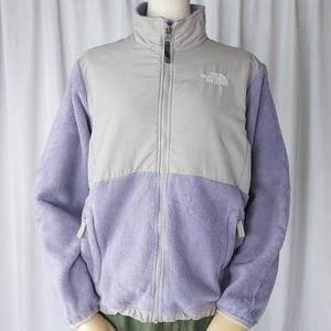 MVwur/GIRLS L size /THE NORTH FACE North Face Zip up fleece jacket gray × purple series USED old clothes POLARTEC Pola Tec 