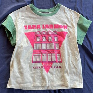 タラジャーモン TARA JARMON Tシャツ カットソー 丸首 綿 コットン 半袖 M