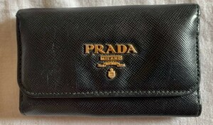 プラダ PRADA 6連キーケース キーホルダー レザー　黒