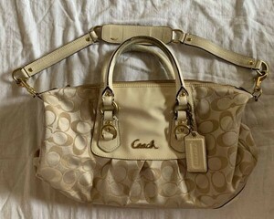 COACH Old Coach leather shoulder bag standard commodity Logo 