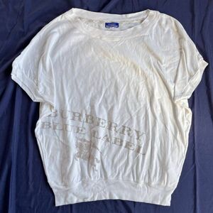 バーバリーブルーレーベル 38 Tシャツ　ロゴ　保管品　ルーズシルエット
