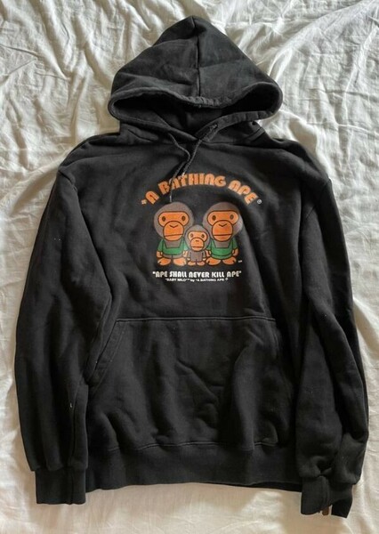 A BATHING APE BAPE マイロ パーカー　黒　M 長期保管品　アベイシングエイプ