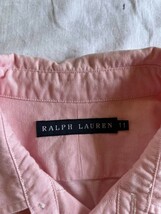 RALPH LAUREN ラルフローレン 通年 長袖 ポニー刺繍★ ボタンダウン ストライプ シャツ Sz.11　厚手　高級_画像3