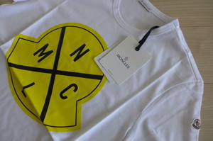 新品 送料無料 即決 正規品 最後の1点 モンクレール ロゴ Tシャツ 白 サイズL クルーネック カットソー コットン