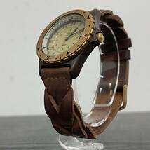 UU219 Z 腕時計 タイメックス TIMEX 395 LA CELL クォーツ式 革ベルト ジャンク品_画像6