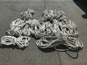 格安　中古　国産　白色　太いロープ　１７ｍｍ　用途様々　まとめ売り　建設　設備　工事　工具　現場　レジャー　ボート　アウトドア