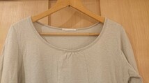 maison plage Tシャツ カットソー チュニック ボーダ―袖 グレー 七分袖 M_画像3