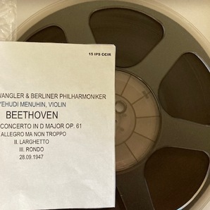 メニューイン＆フルトヴェングラー／ベートーヴェンVn協奏曲（ライヴ）（2トラック、38センチ、オープンリール・テープ）の画像3
