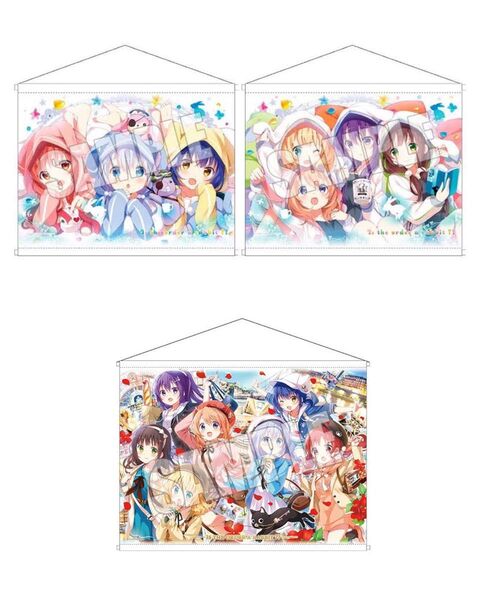 【ご注文はうさぎですか?】B1タペストリー 3個セット うさ耳パーカー チマメ隊 高校生組+AnimeJapan Journey