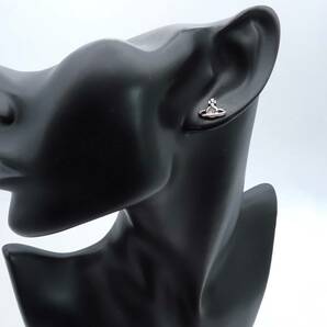 【送料無料】 美品 Vivienne Westwood ヴィヴィアン ウエストウッド オーブ ピアス ガンメタル ジルコニア 片耳 MS17の画像3
