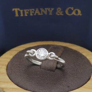 【送料無料】 極希少 美品 Tiffany&Co. ティファニー 1P ダイヤモンド スワン プラチナ リング 9号 指輪 Pt950 HE36