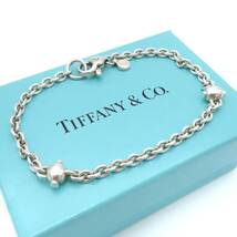 【送料無料】 極希少 美品 Tiffany&Co. ヴィンテージ ティファニー ダブル ボール リンク シルバー ブレスレット SV925 HE59_画像1