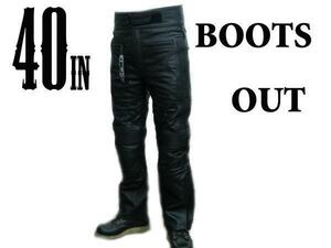 ★合皮とはレベルが違うレザーパンツ★ツーリング/BOOTS OUT★40 (W96～98cm) 柔らかい・なめしたバッファローレザー採用