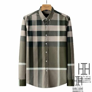 2XL 2152 シャツ メンズ メンズシャツ 長袖シャツ ボタンダウンシャツ 柄シャツ チェックシャツ メンズ カジュアルシャツ ウォッシュ加工