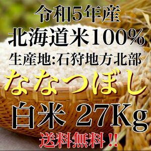 令和5年度産北海道米100%ななつぼし白米27kg