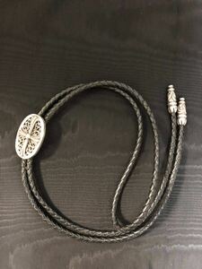 中古CHROM HEARTS BOLO TIE OVAL TINY 2134-304-0101-9100 Silver925 クロムハーツ タイニークラシック レザーネックレス シルバー